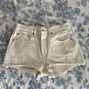 Levi's Cream Jean Shorts for Women